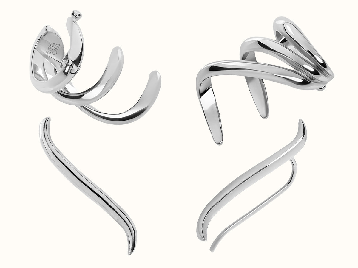 Seen Earring - White Gold Detail #Metal_White Gold